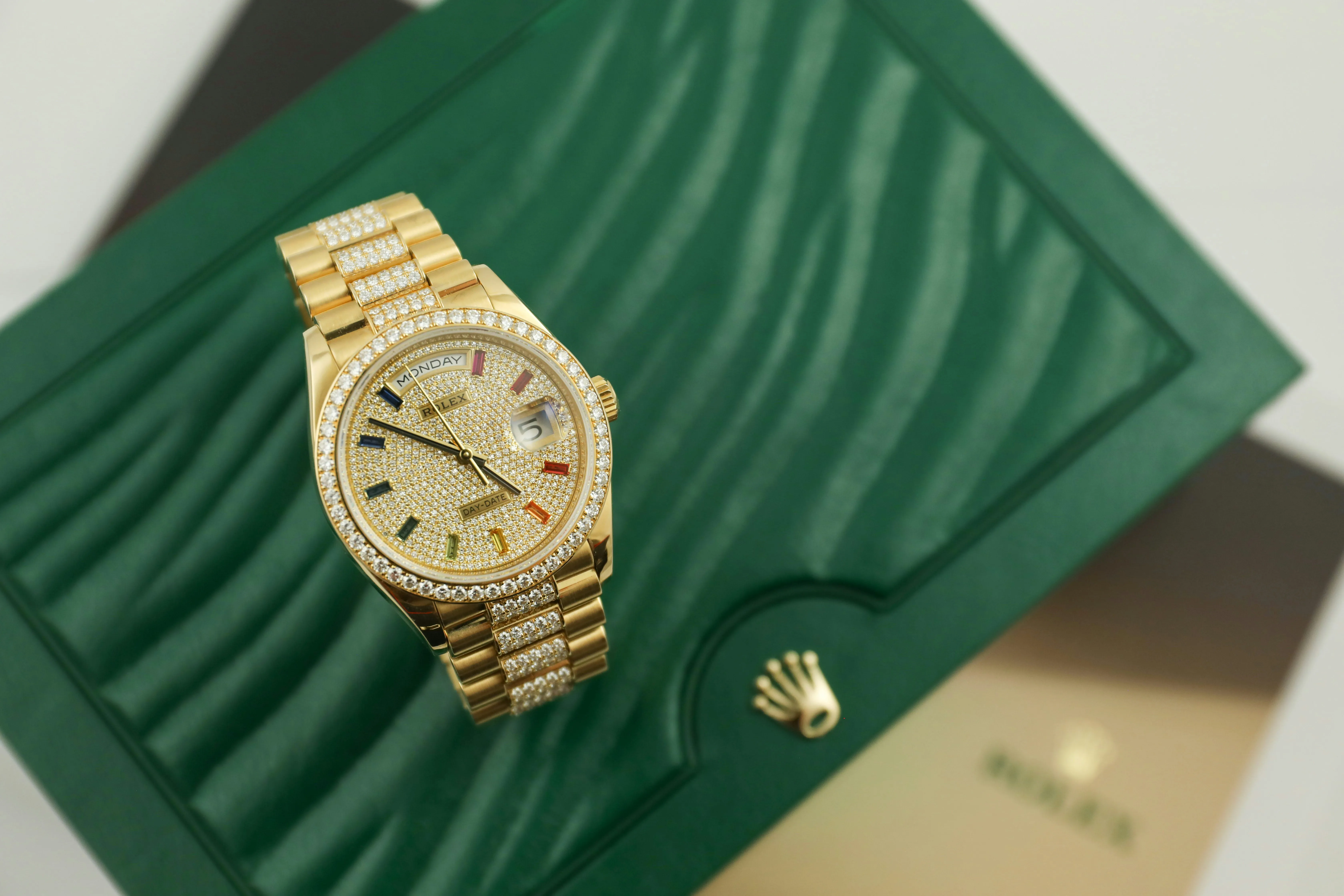 Rolex Day-Date 36 128348RBR 36mm Yellow gold and Diamond Pave 9