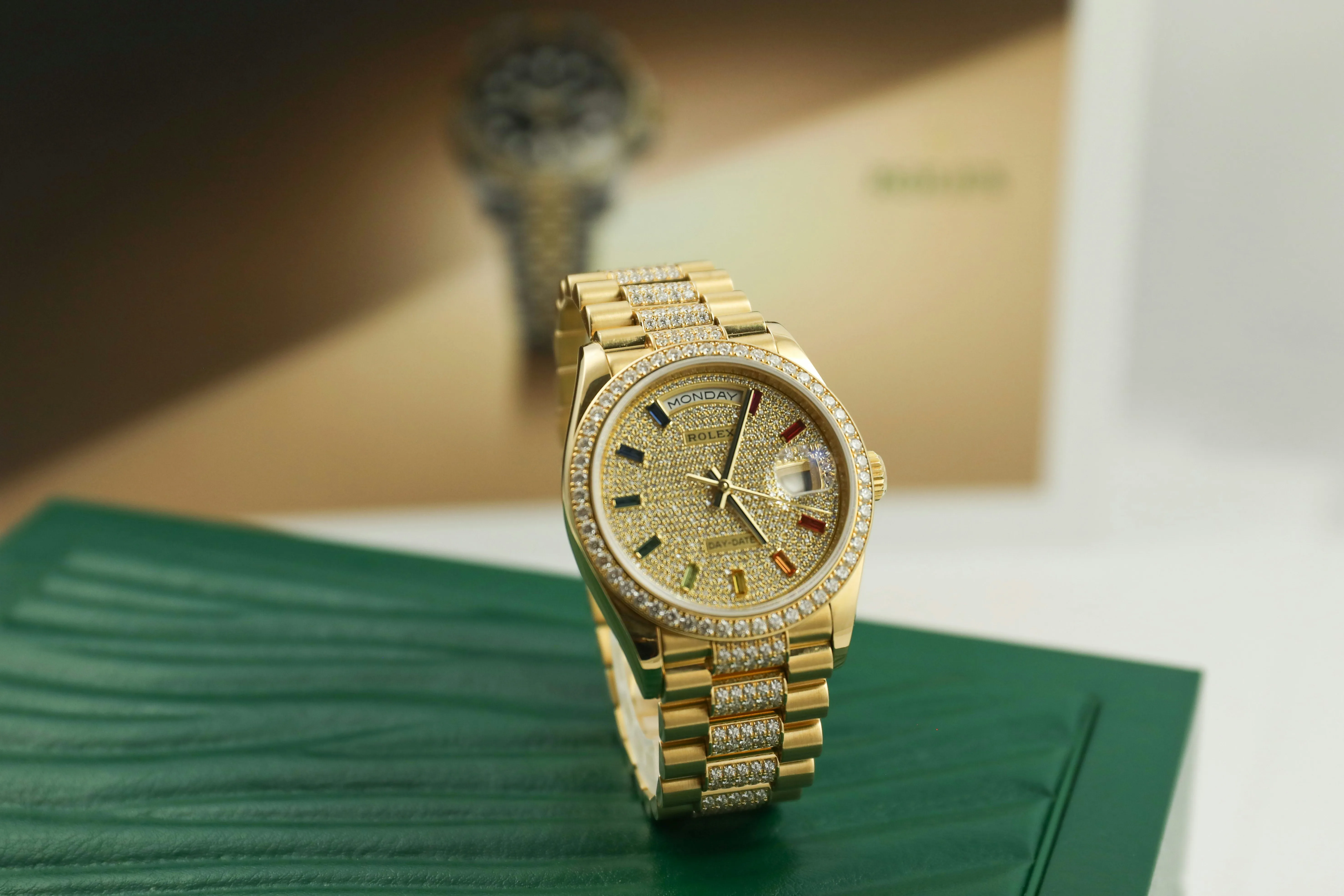 Rolex Day-Date 36 128348RBR 36mm Yellow gold and Diamond Pave 10