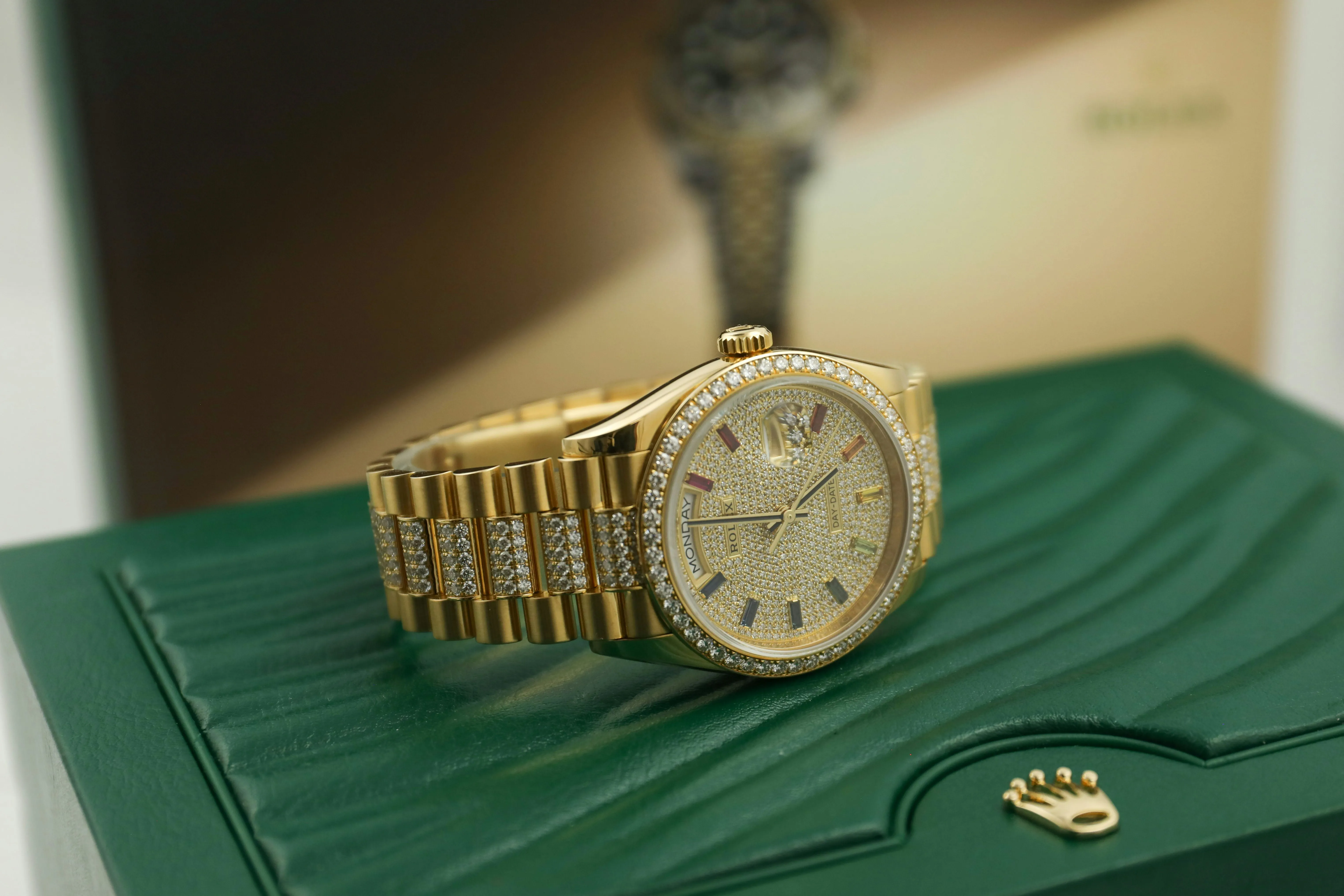 Rolex Day-Date 36 128348RBR 36mm Yellow gold and Diamond Pave 11