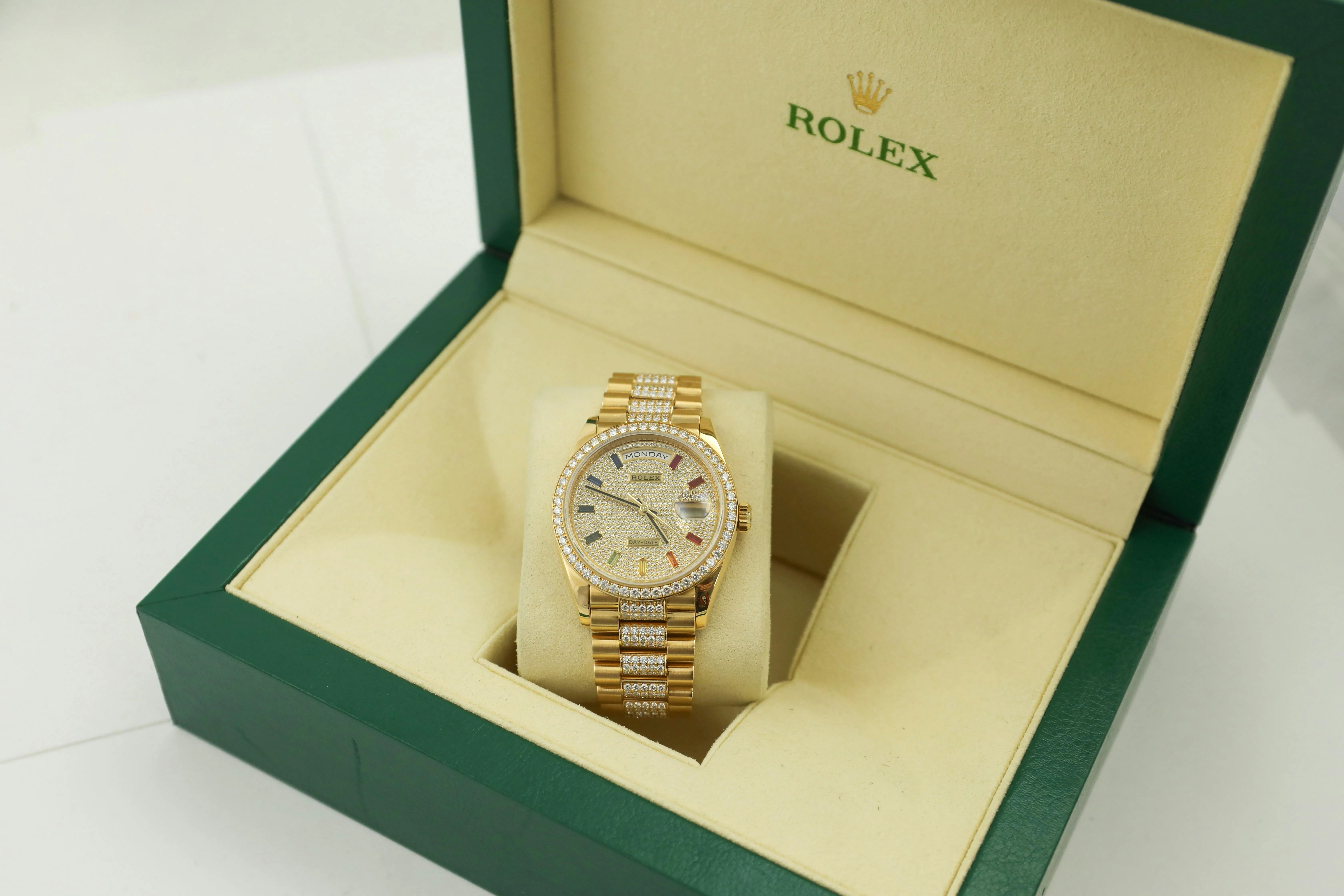 Rolex Day-Date 36 128348RBR 36mm Yellow gold and Diamond Pave 18