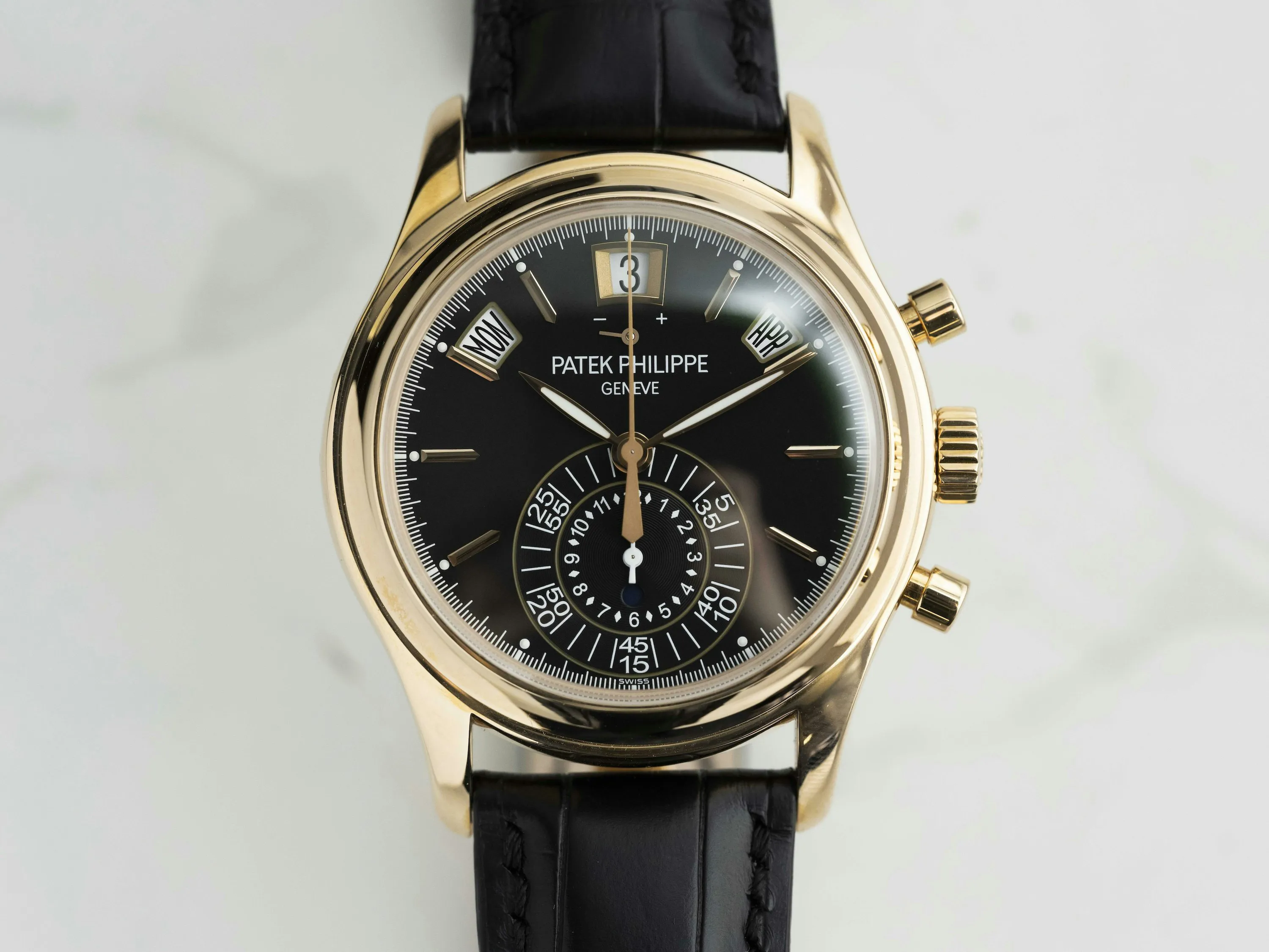 Patek Philippe Annual Calendar Chronograph 5960r 40.5mm Rose gold Black 3