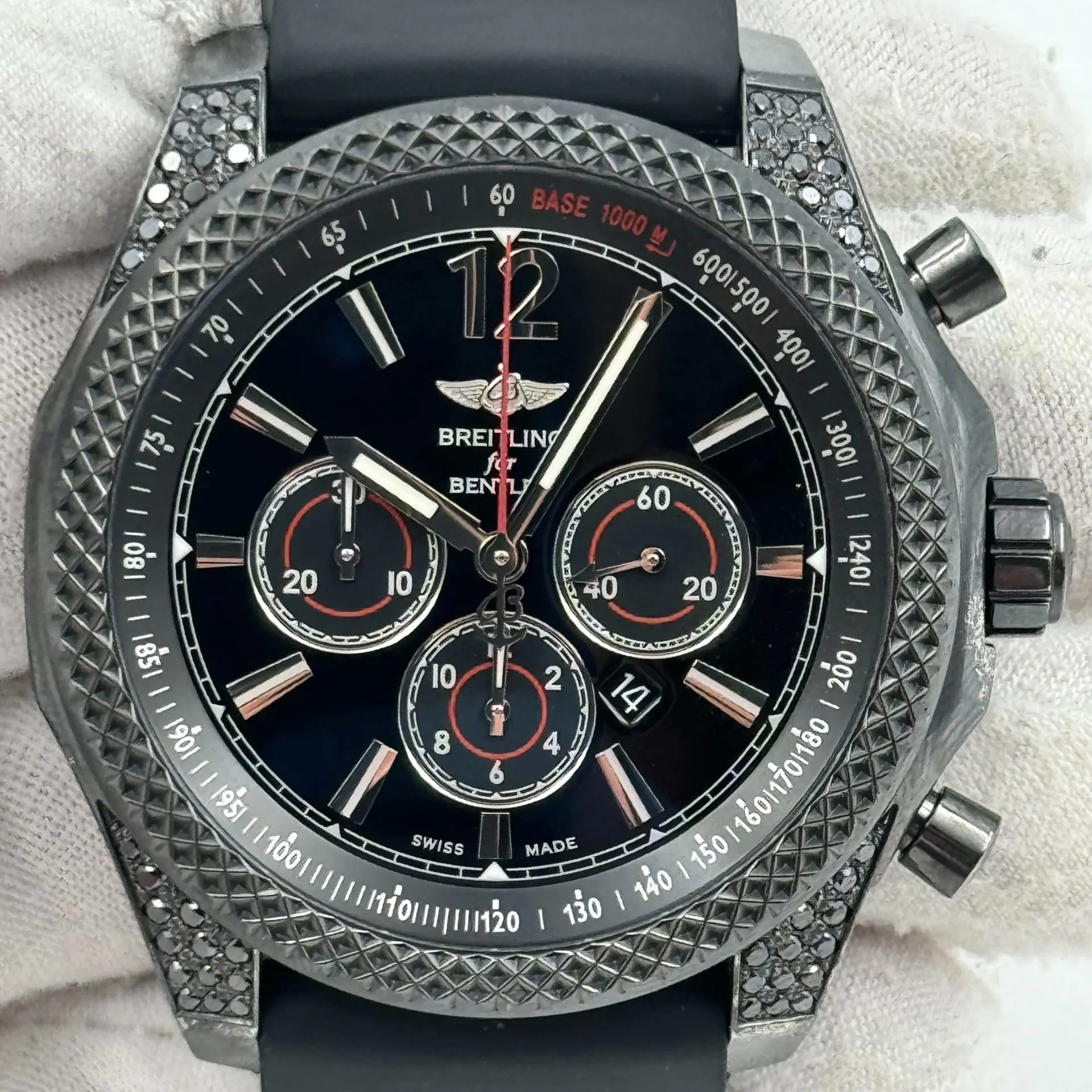 Breitling Bentley M41390AN/BB85-217S 42mm Stainless steel and diamond-set Black