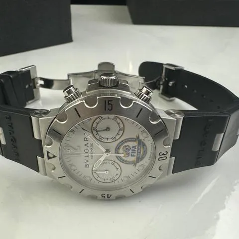 Bulgari Diagono SCB38S 38mm Stainless steel White 4