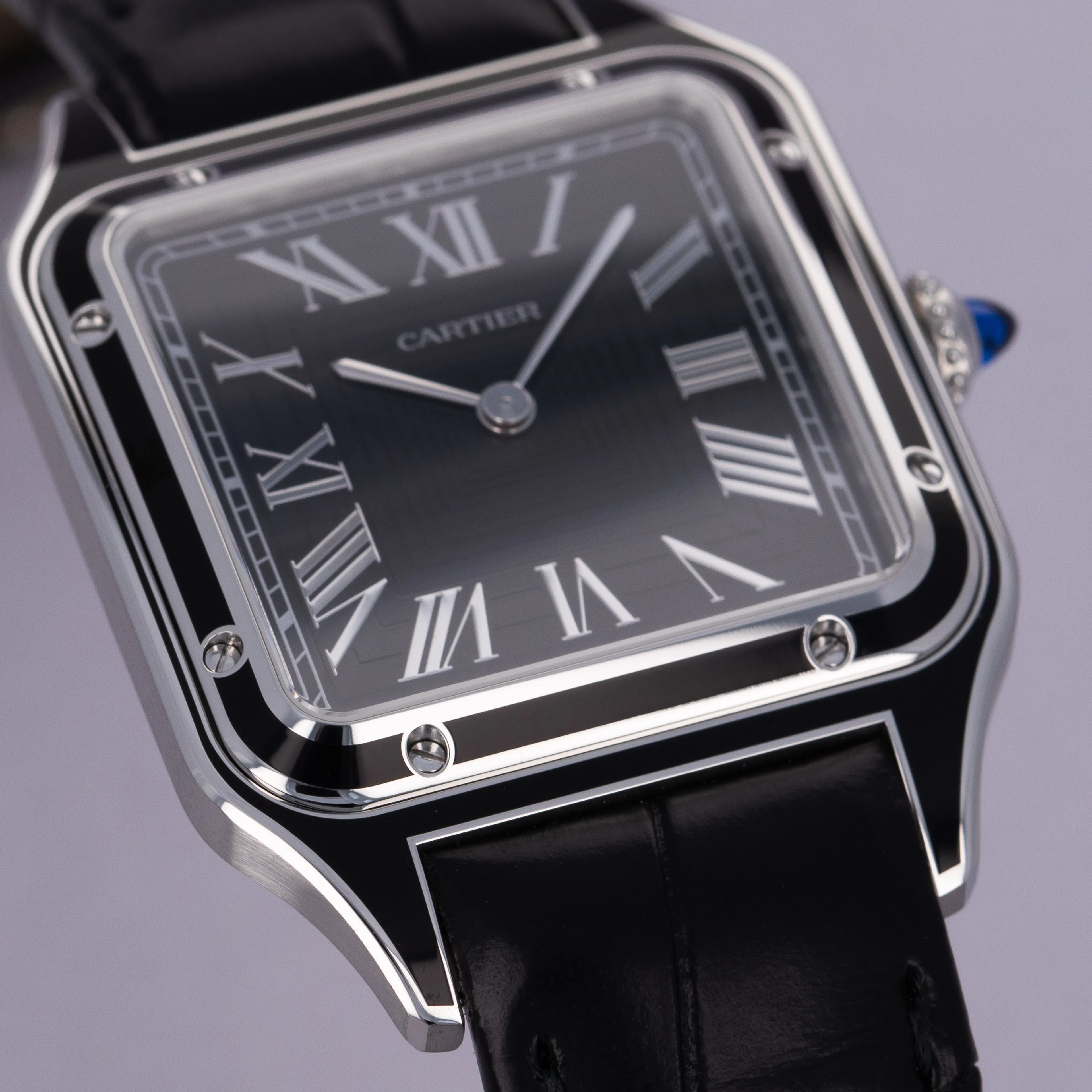 Cartier Santos Dumont WSSA0046 43.5mm Stainless steel Black 1