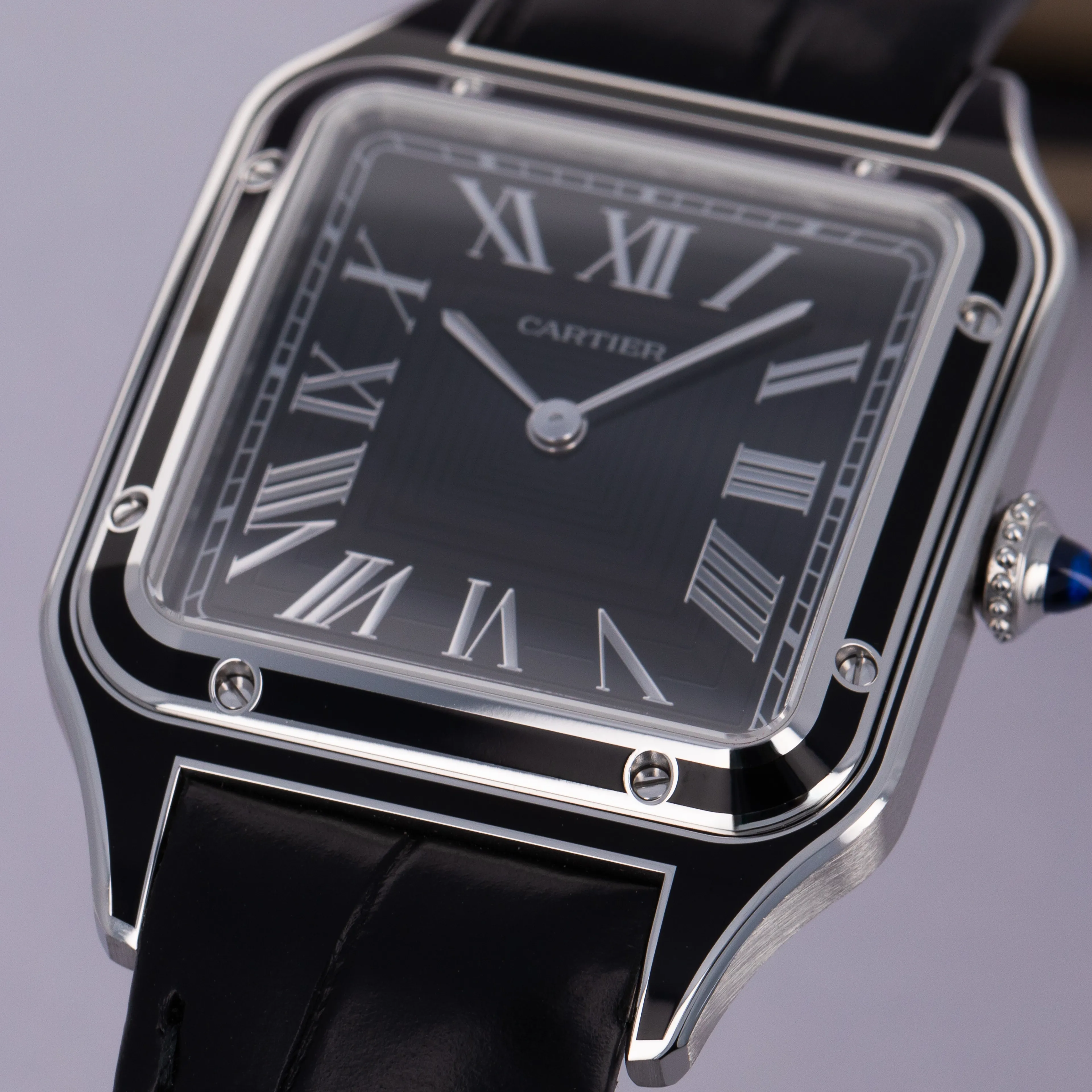 Cartier Santos Dumont WSSA0046 43.5mm Stainless steel Black 2