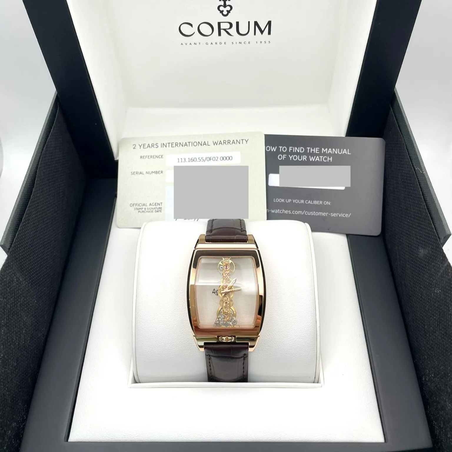 Corum Golden Bridge 113.160.55/0002 0000 51mm Rose gold Skeletonized 4