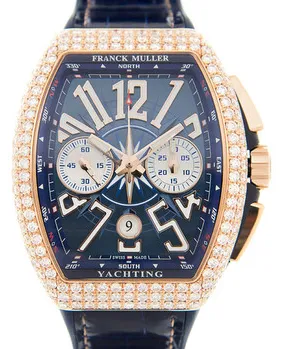 Franck Muller Vanguard V 45 CC DT D YACHTING (5N) 45mm Rose gold Blue