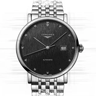 Longines Elegant L4.911.4.78.6 Stainless steel Schwarz