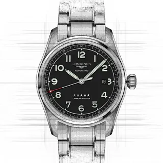 Longines Spirit L3.811.4.53.9 Stainless steel Schwarz