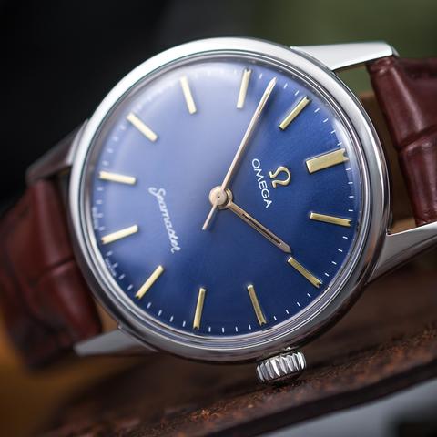 OMEGA Seamaster シルバー文字盤 レザー　2068-18 Omega Seamaster 1439-61 SC Stainless steel Blue Poland