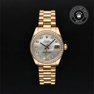 Rolex Datejust 31 178288 18k yellow gold White