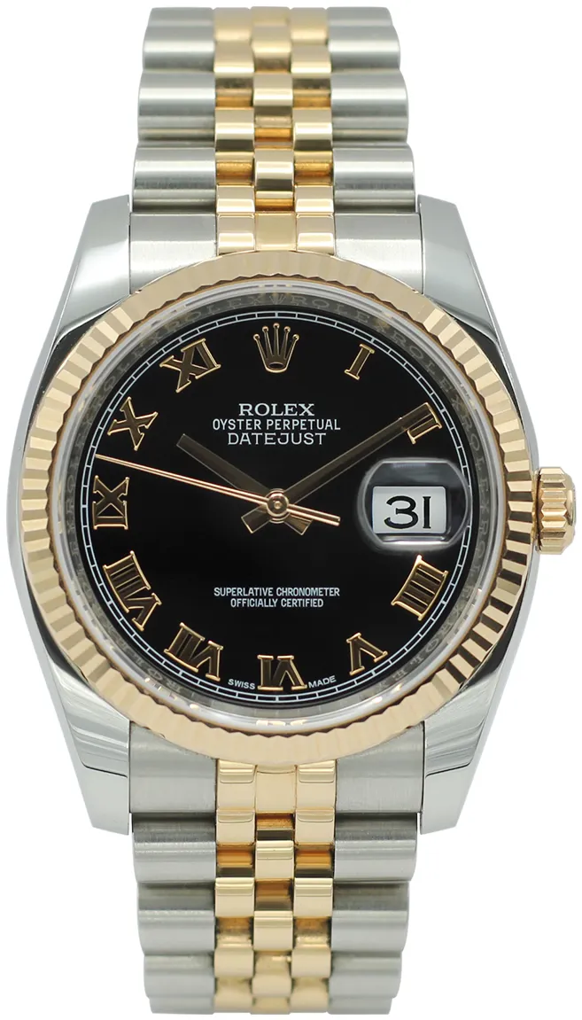 Rolex Datejust 36 116231 36mm Rose gold and Stainless steel Black Roman Numeral