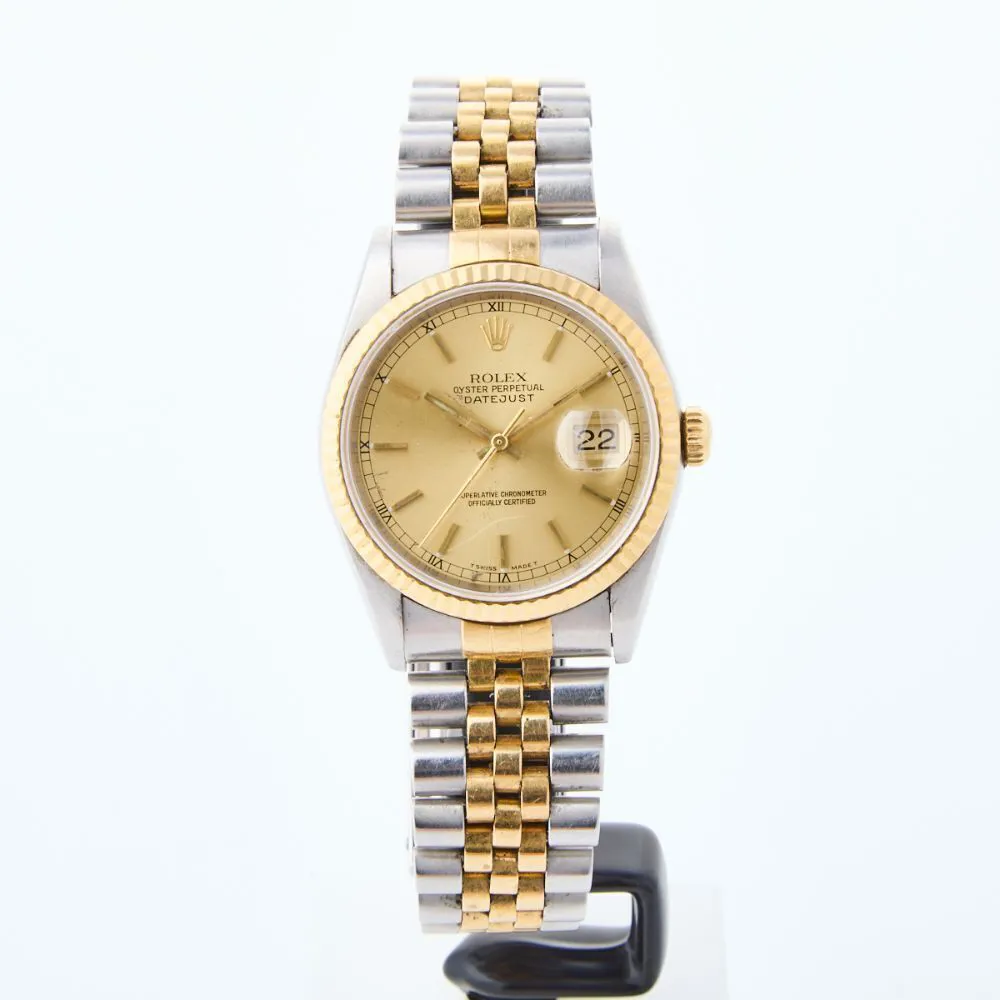 Rolex Datejust 36 16233 36mm Yellow gold and stainless steel Champagne