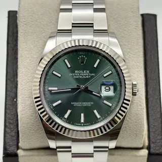 Rolex Datejust 126334-0027 White gold and Stainless steel Green