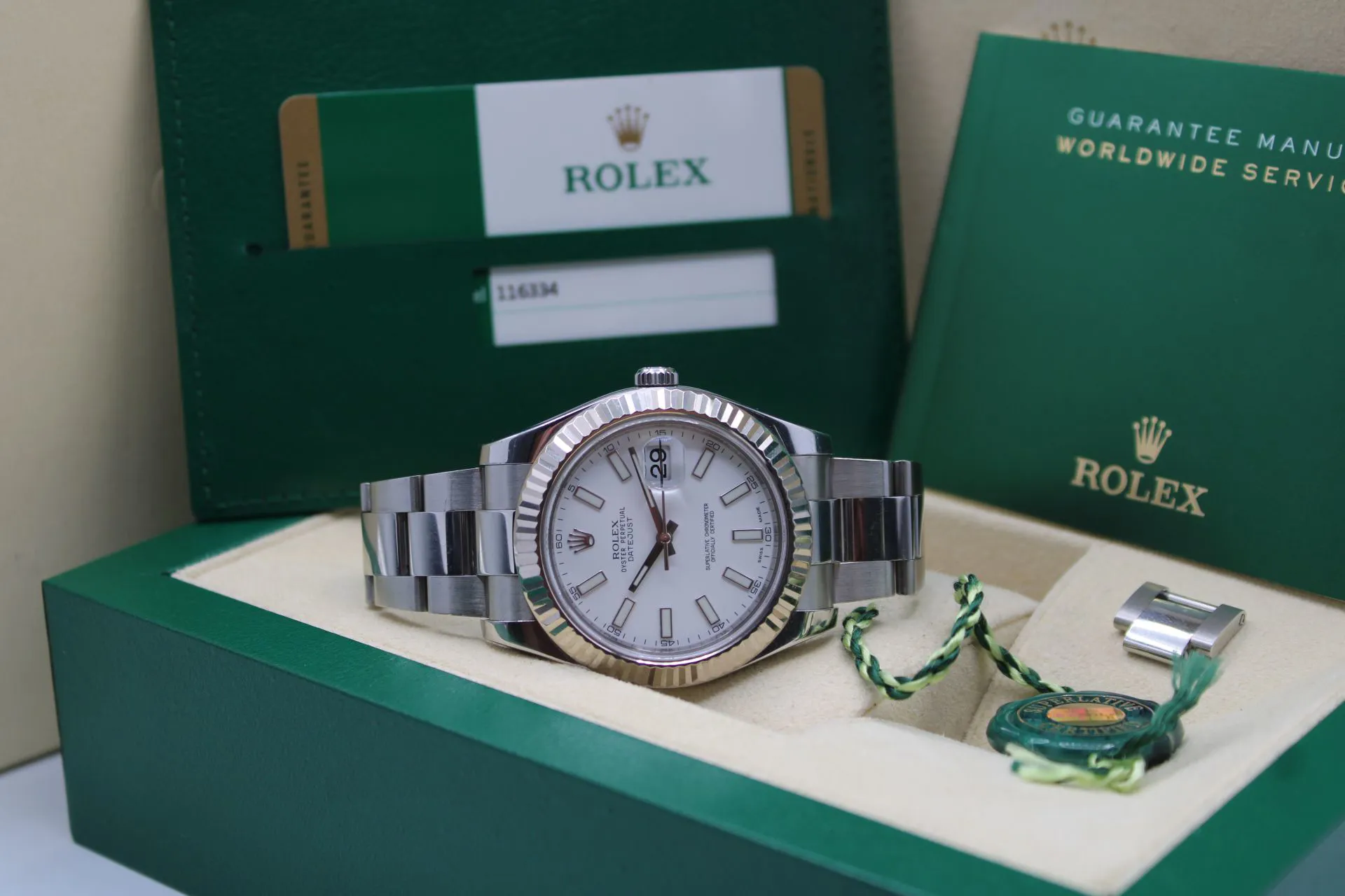 Rolex Datejust II 116334 41mm White gold and Stainless steel White Baton 4