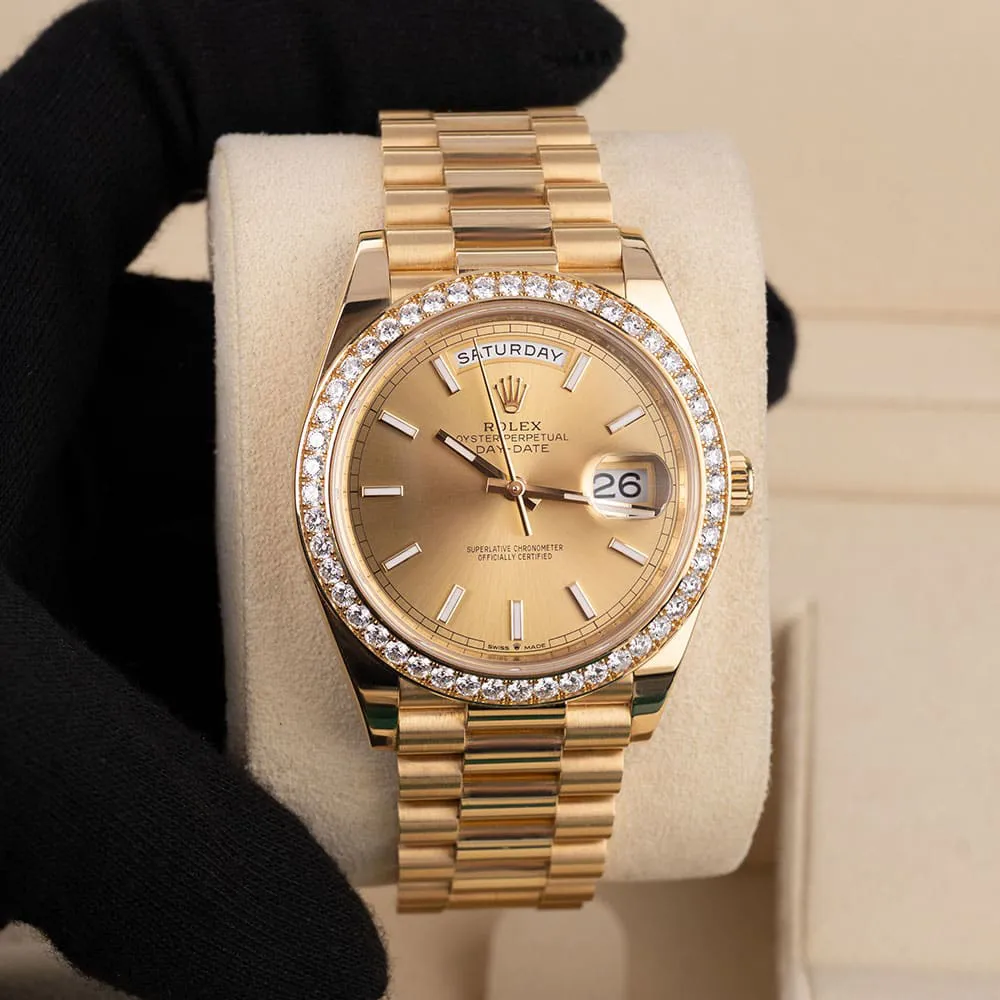 Rolex Day-Date 228348RBR-0008 40mm 18k yellow gold Champagne