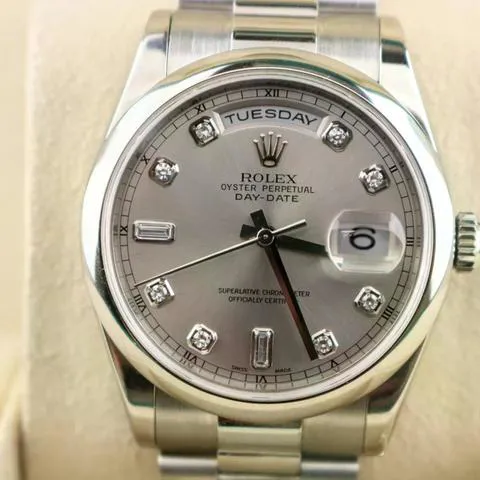 Rolex Day-Date 36 118206 36mm Platinum Gray 1