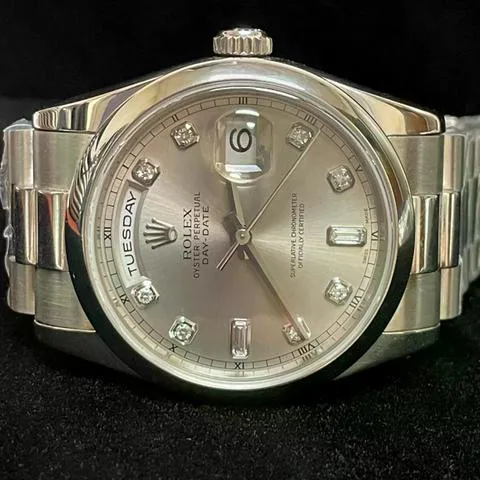 Rolex Day-Date 36 118206 36mm Platinum Gray 2