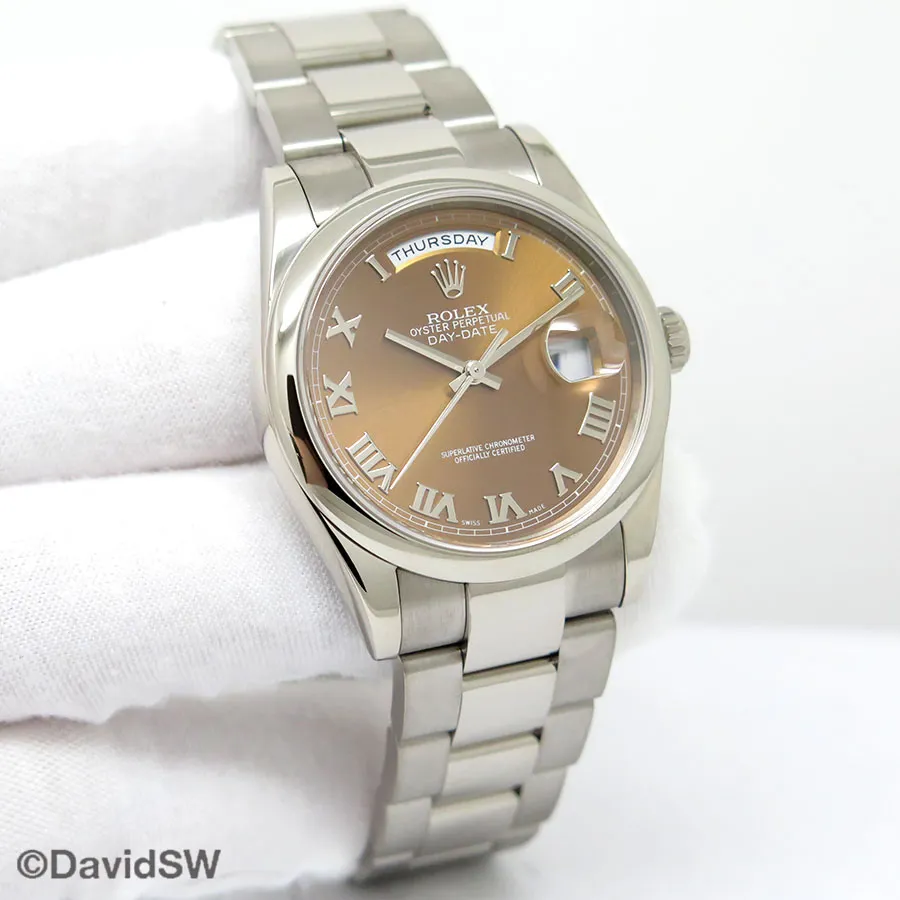 Rolex Day-Date 36 118209 36mm White gold Brown