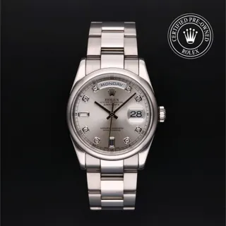 Rolex Day-Date 118209-0003 18k white gold Silver