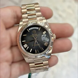 Rolex Day-Date 40 Rose gold Slate Ombru00e9