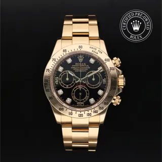 Rolex Daytona 116528 18k yellow gold Black set with diamonds