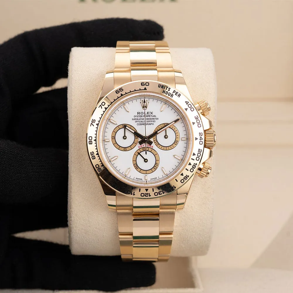 Rolex Daytona 126508-0001 40mm 18k yellow gold White