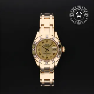 Rolex Lady-Datejust Pearlmaster 80318-0035 18k yellow gold White