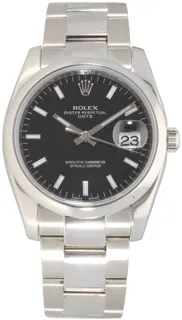 Rolex Oyster Perpetual Date 115200 Stainless steel Black Baton