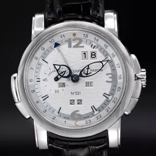 Ulysse Nardin GMT +/- Perpetual 329-60 Platinum Silver