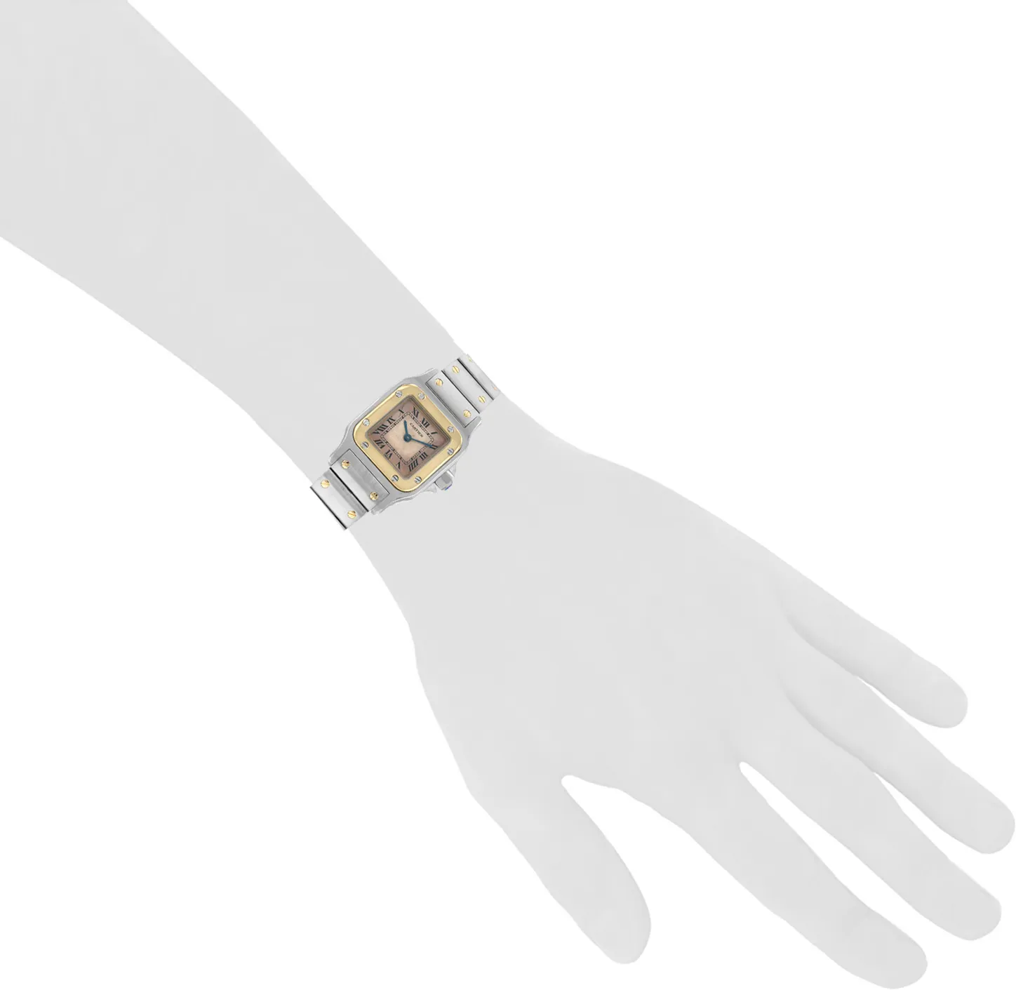 Cartier Santos Galbée 1057930 24mm Yellow gold and Stainless steel Cream 1