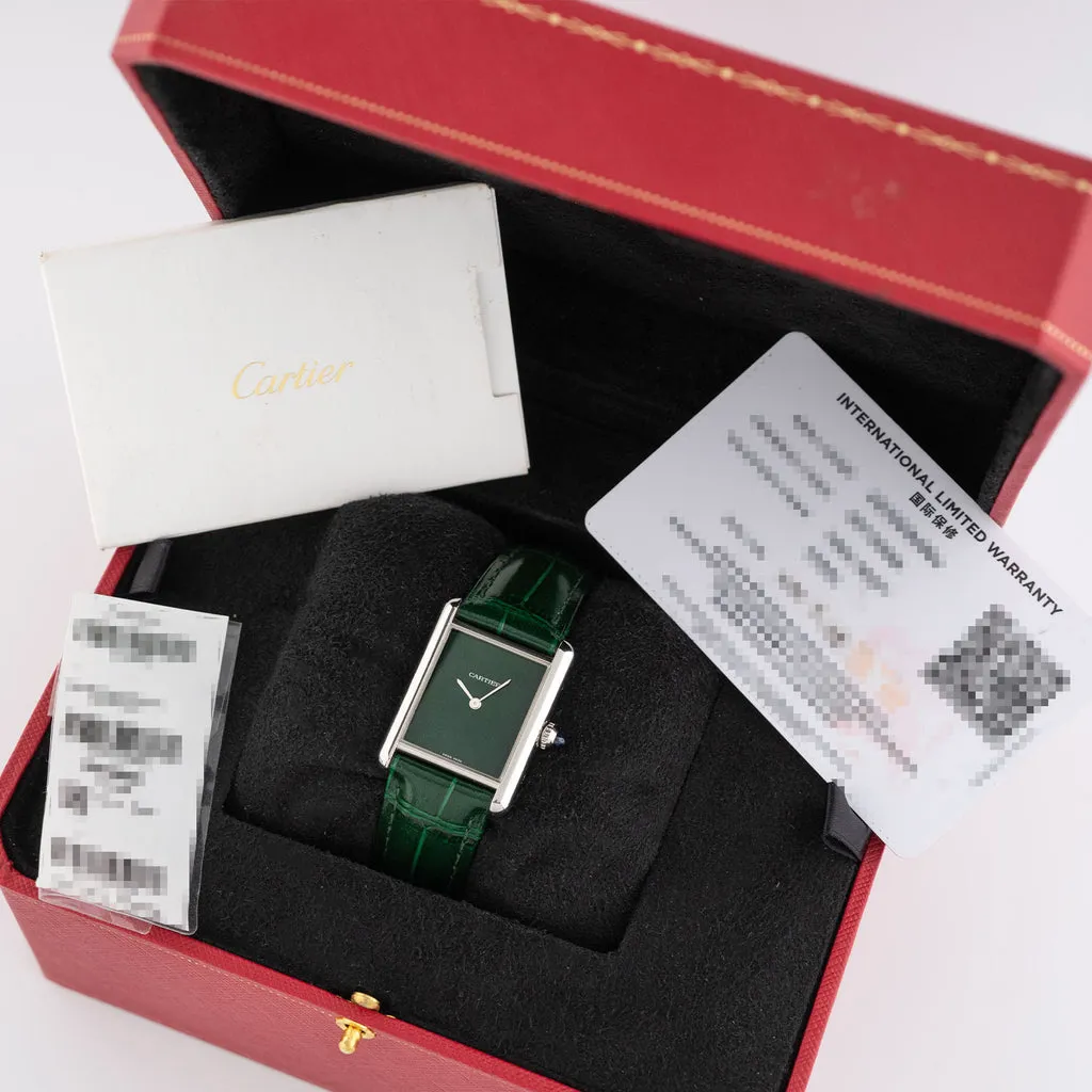 Cartier Tank WSTA0056 33.5mm Stainless steel Green 4