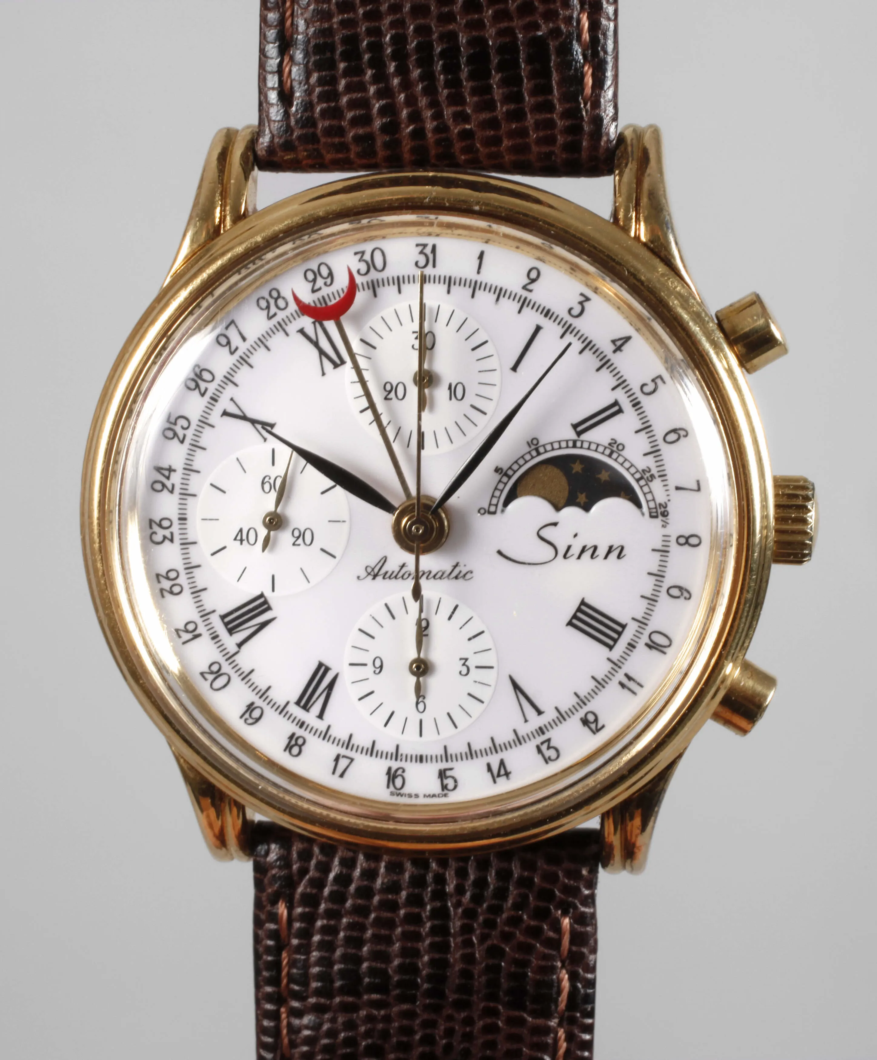 Sinn 38mm Stainless steel and Gold-plated White