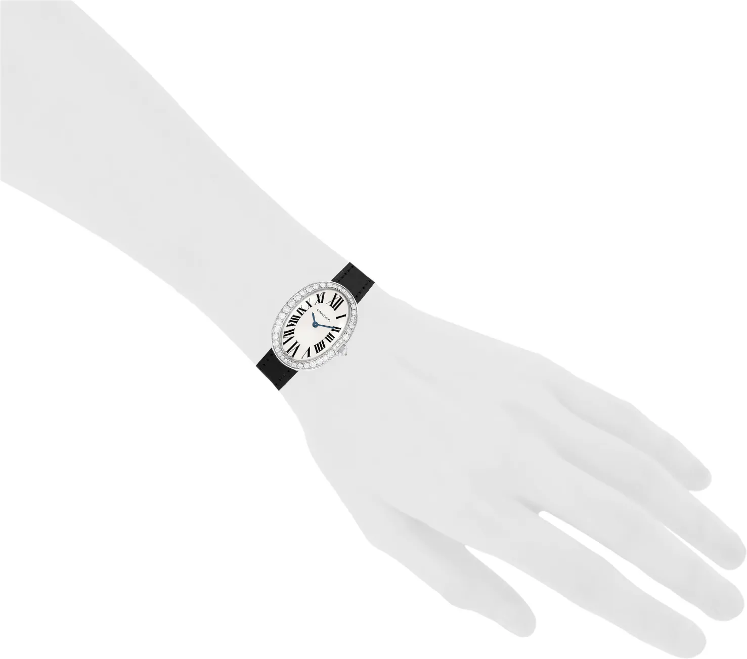 Cartier Baignoire 3065 23mm White gold Silver 1