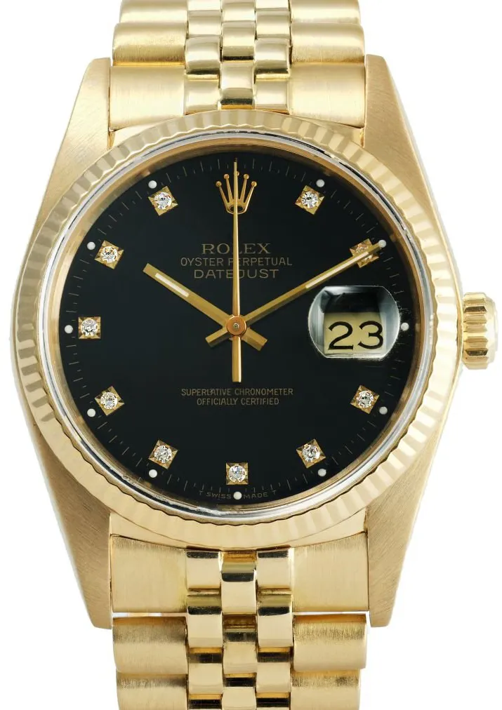 Rolex Datejust 36 16018 36mm Yellow gold Black