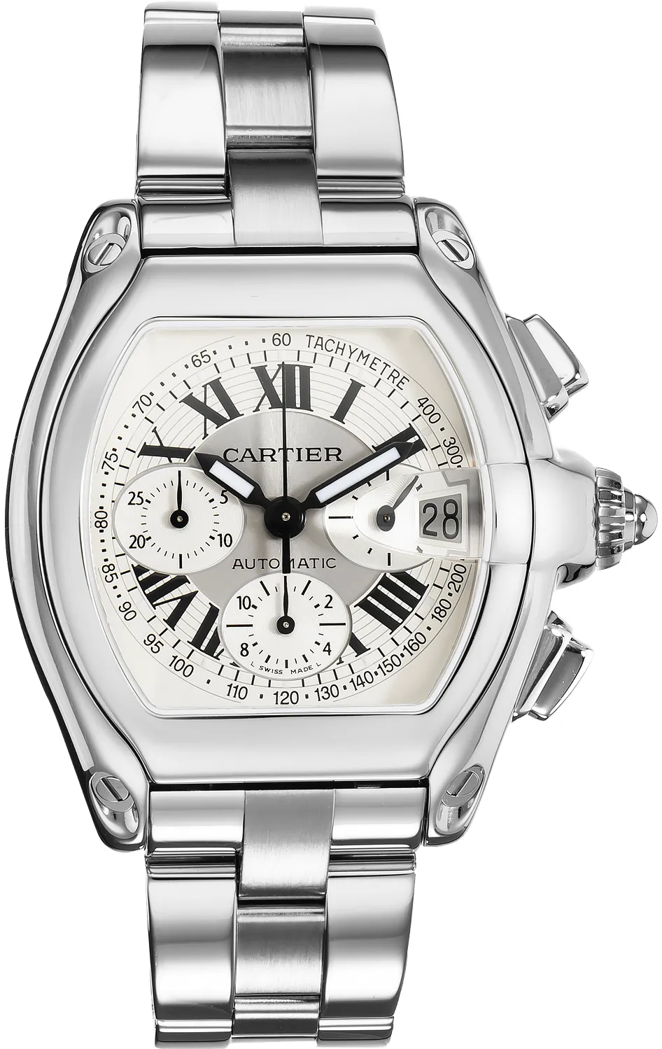 Cartier Roadster W62006X6 38mm Stainless steel Silver Gray