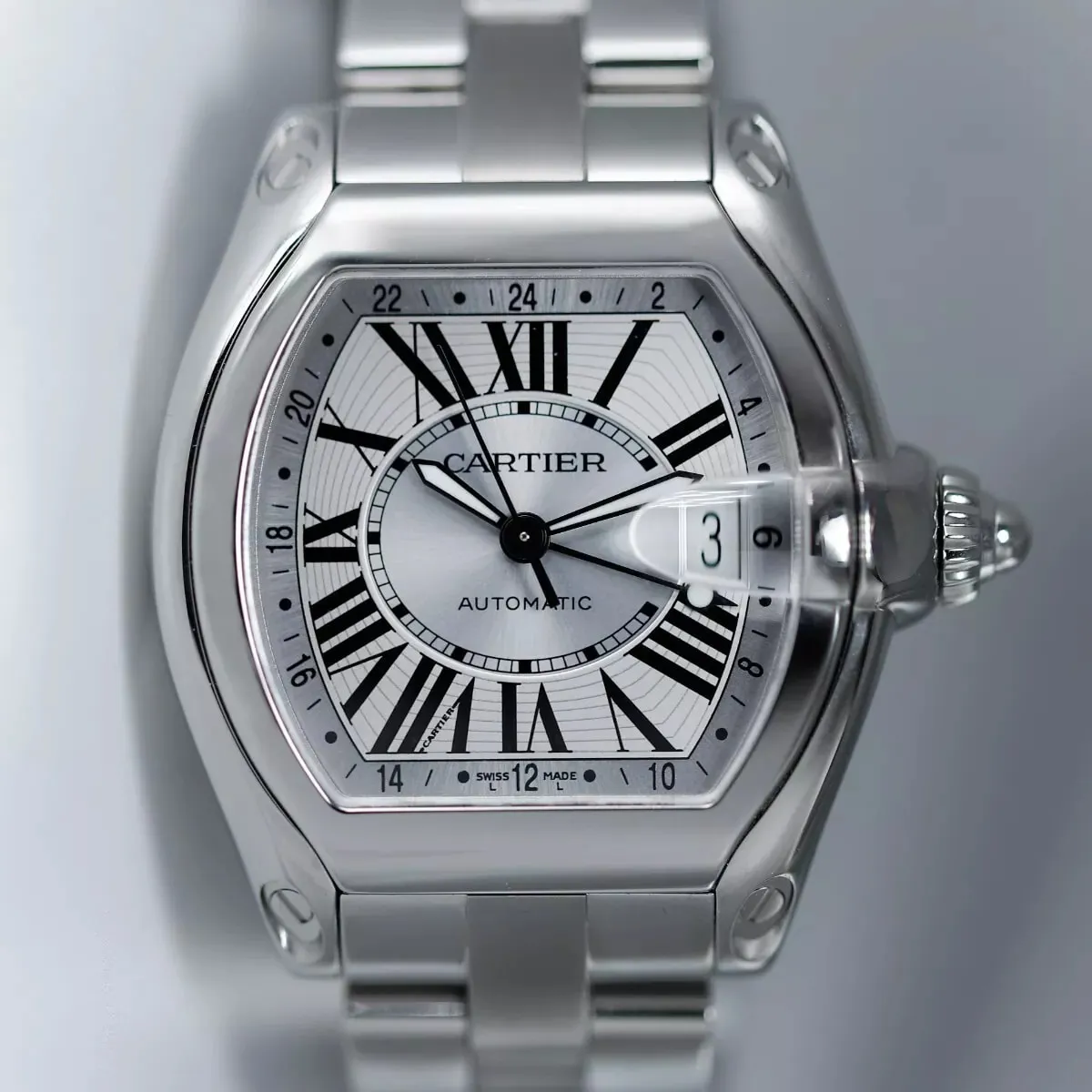 Cartier Roadster W62032X6 49mm Stainless steel Silver