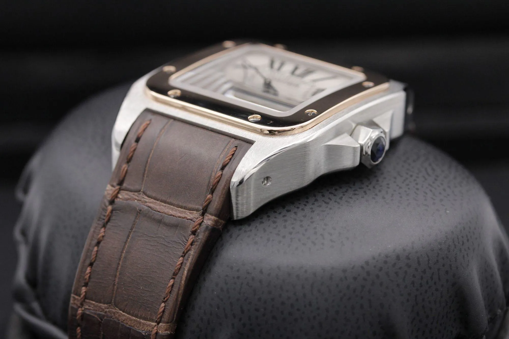 Cartier Santos 100 2878 33mm Rose gold and Stainless steel Silver 1