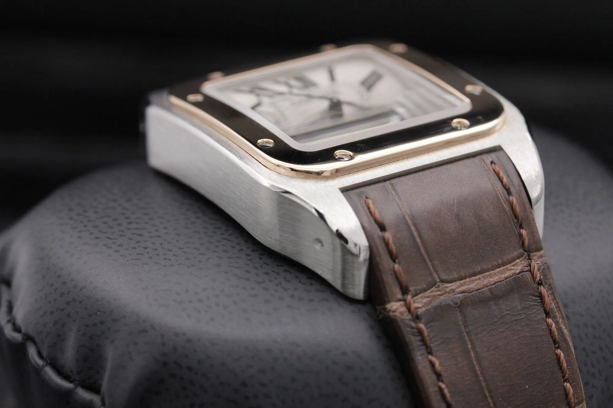 Cartier Santos 100 2878 33mm Rose gold and Stainless steel Silver 5