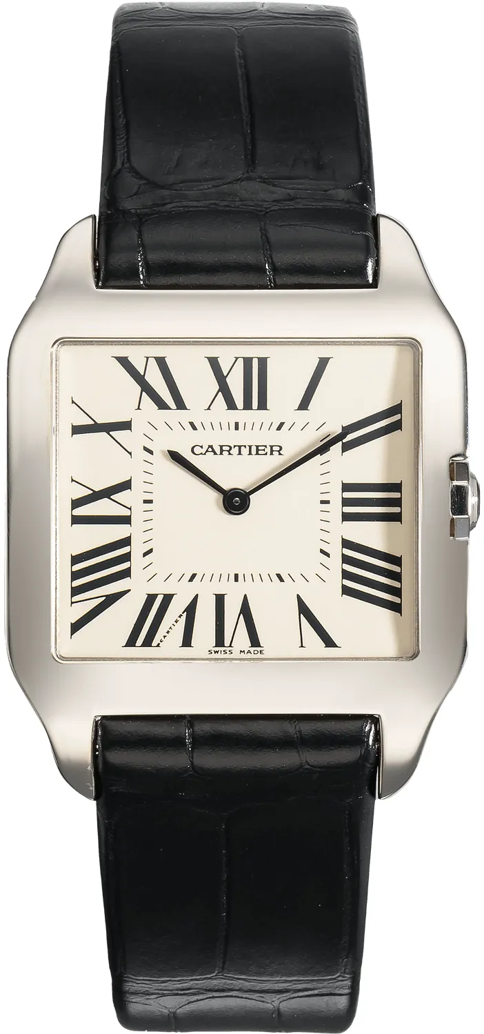 Cartier Santos Dumont W2007051 32mm White gold Silver Gray