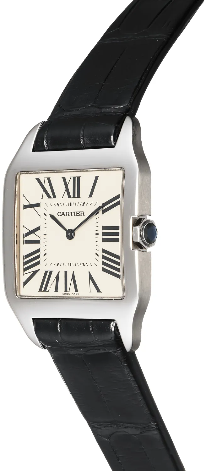 Cartier Santos Dumont W2007051 32mm White gold Silver Gray 1