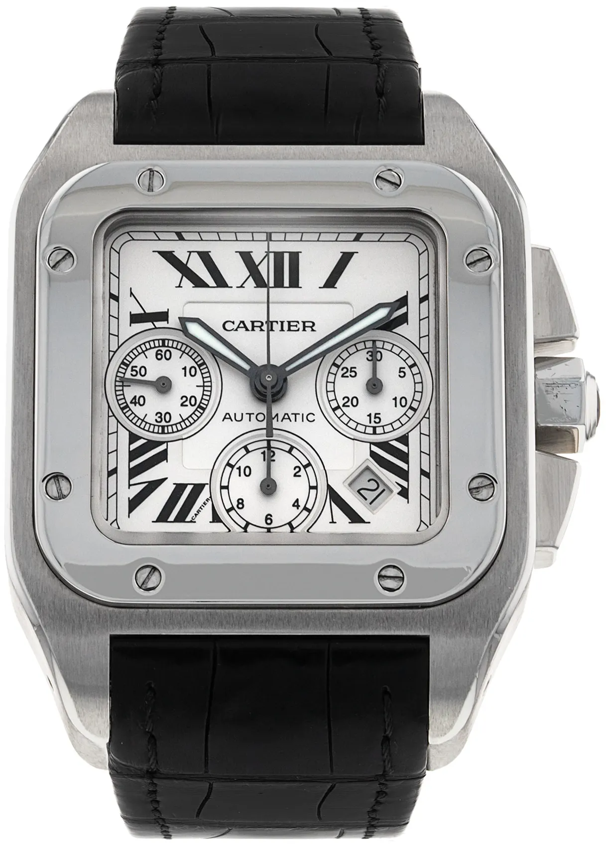 Cartier Santos W20090X8 42mm Stainless steel Silver Roman Numeral