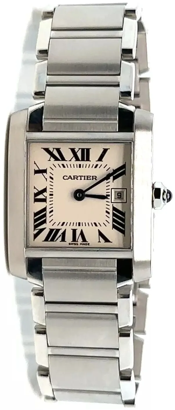 Cartier Tank Française W51011Q3 25mm Stainless steel White