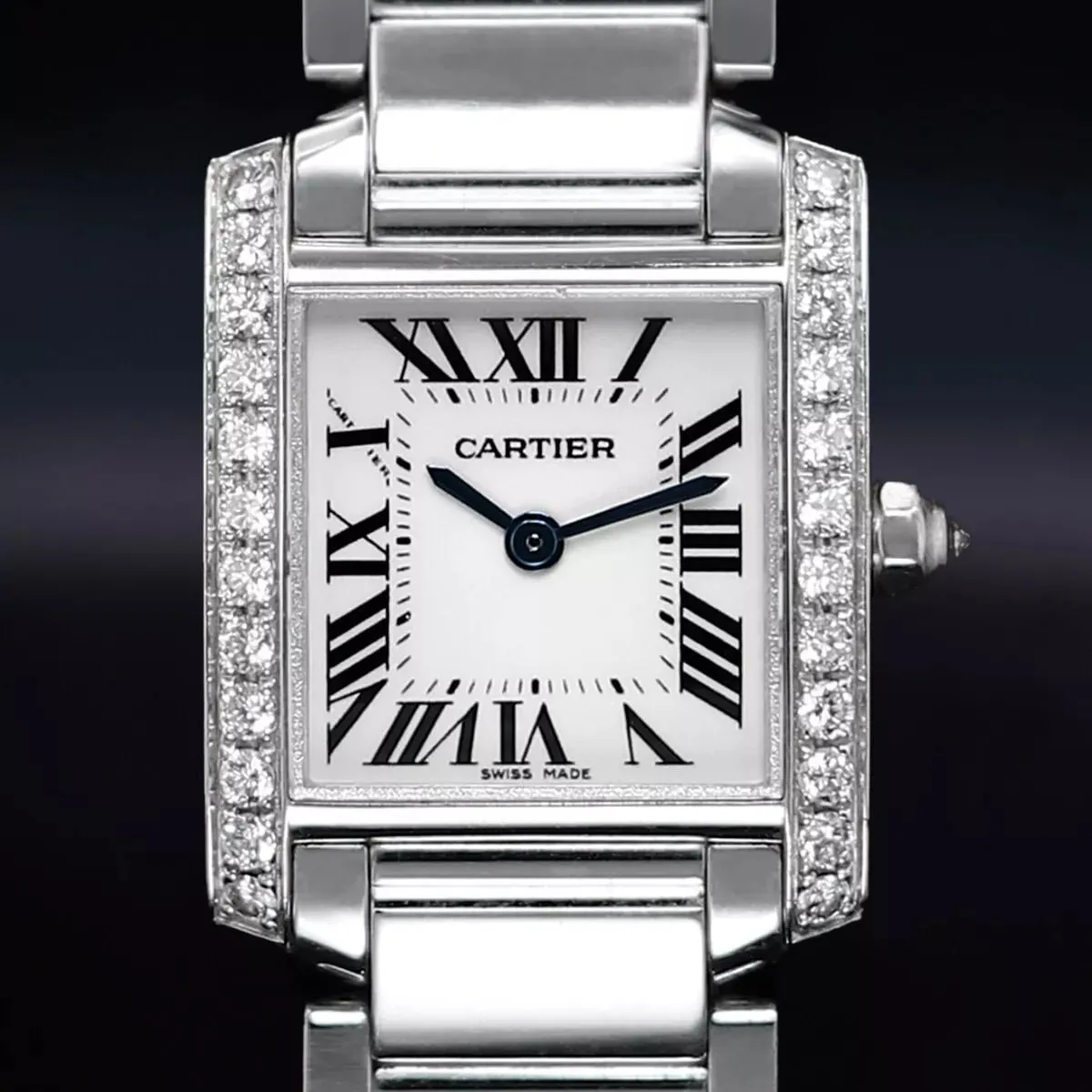 Cartier Tank Française WE1002S3 20mm White gold Silver