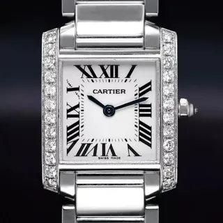 Cartier Tank Française WE1002S3 White gold Silver