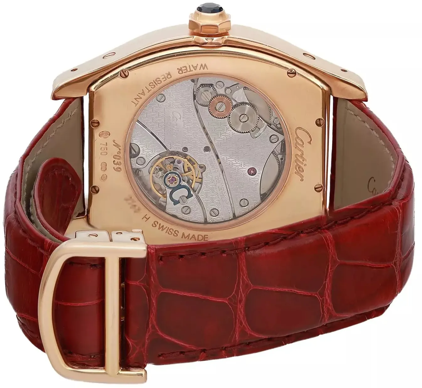 Cartier Tortue 2763 48mm Rose gold Silver 4