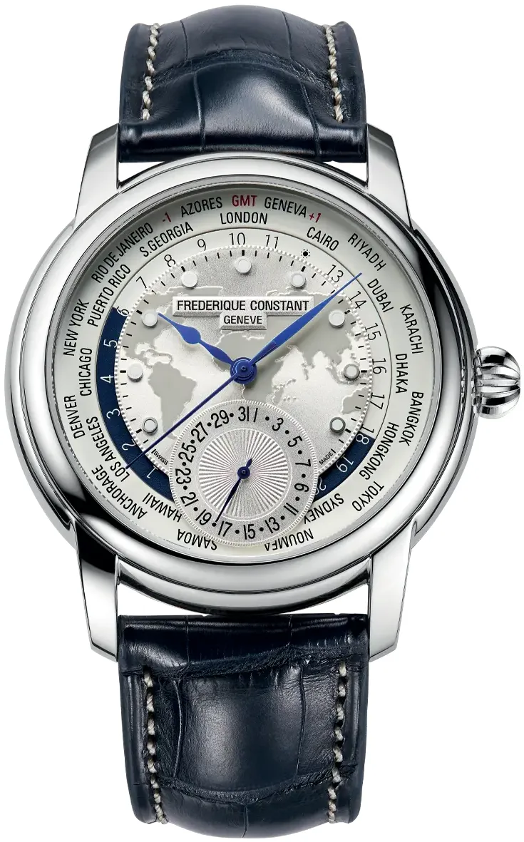 Frédérique Constant Manufacture Worldtimer FC718WM4H6 42mm Stainless steel Silver