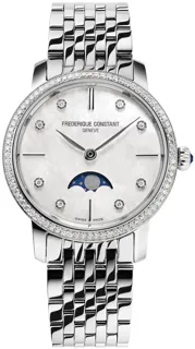 Frédérique Constant Slimline Moonphase FC-206MPWD1SD6B Stainless steel White