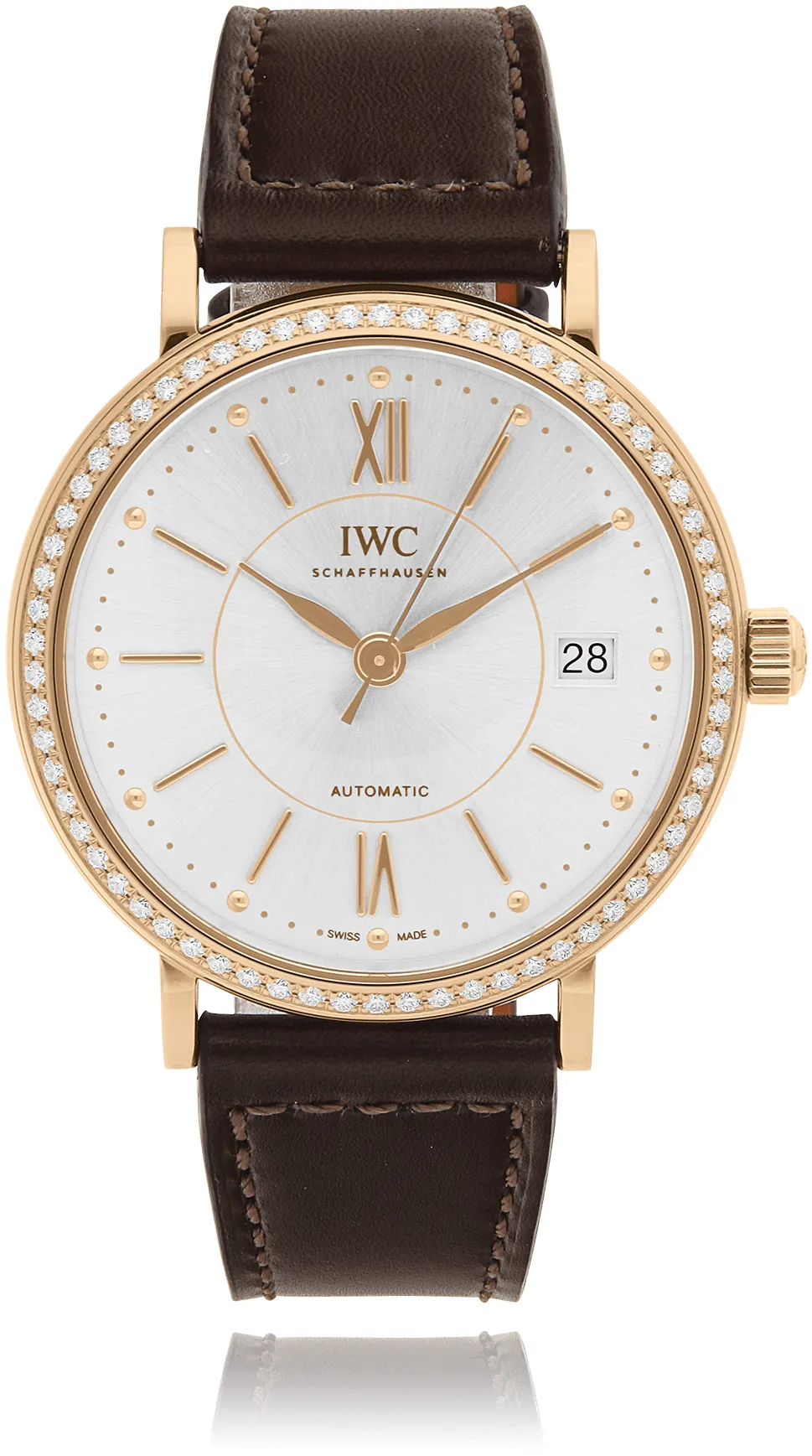 IWC Portofino IW458107 37mm Yellow gold Silver