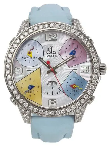 Jacob & Co. Five Time Zone D-465739 47mm Stainless steel Mother-of-pearl